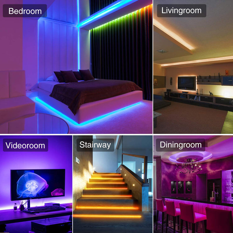 [AUSTRALIA] - NITEBIRD Smart LED Strip Lights Work with Alexa Google Home, App Remote Control,16 Million RGB 5050 SMD LED Color Changing Light Strips, Music Sync, for Bedroom Kitchen Cabinet TV Party (16.4ft) 16.4ft 