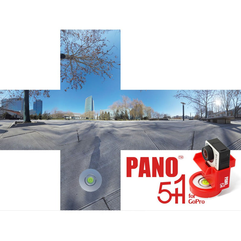 Pano 5+1 Mount Adapter for Mounting Panoramic GoPro Hero 3, 3+ and 4 to Tripod or Monopod