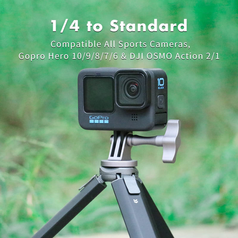 SEASKY 1/4 to Universal Female Tripod Mount Adapter All Aluminum Alloy with Tool-Free Thumb Screw Accessories for Gopro Hero 10/9/8/7/6 DJI OSMO Action 2 Sports Camera