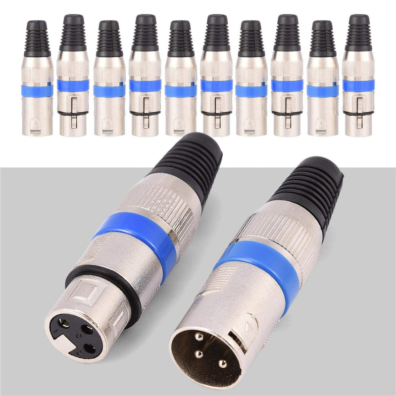 5 Pairs XLR Connector 3-Pin XLR Mic Microphone Audio Connector Male Plug Female Socket