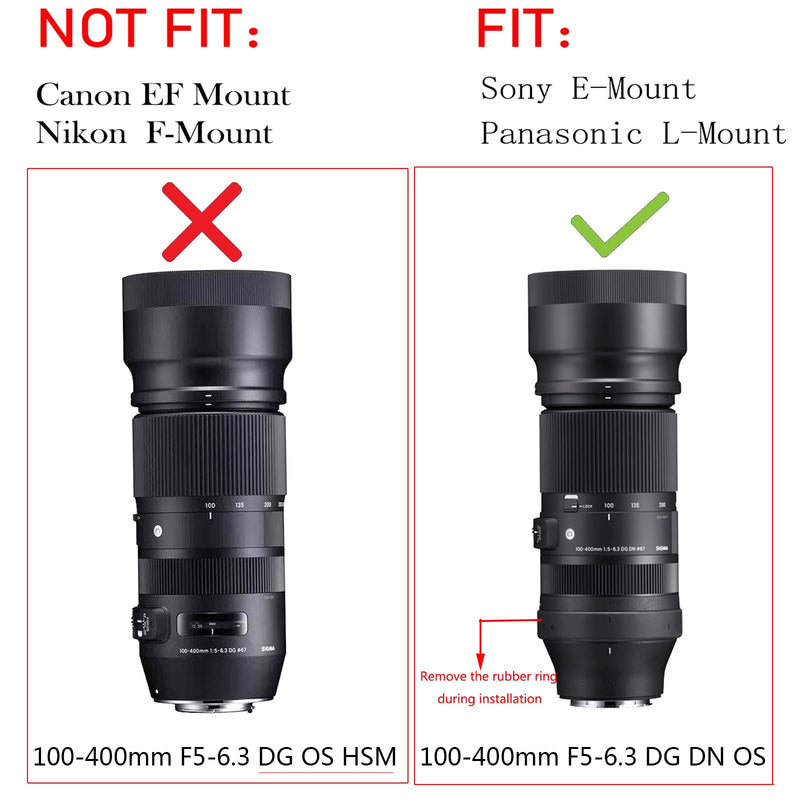 Haoge LMR-SM140S Lens Collar Replacement Foot Tripod Mount Ring Stand Base for Sigma 100-400mm F5-6.3 DG DN OS Lens Sony E Mount Art 105mm F1.4 DG HSM Built-in Arca Type Quick Release Plate