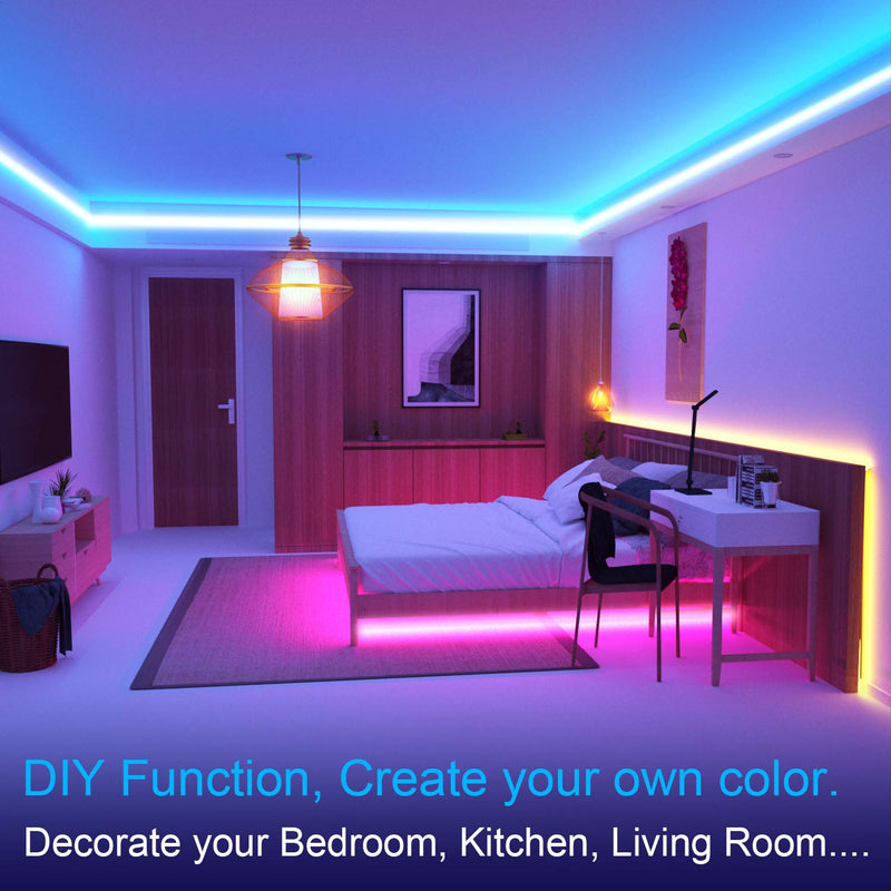 [AUSTRALIA] - LED Strip Lights 32.8ft, 1 Roll RGB Led Lights 5050 LEDs Rope Light Strip Kit with 44 Key Remote Control and 24V Power Supply LED Tiktok Lights for Bedroom, Room, Kitchen, Home Decor 