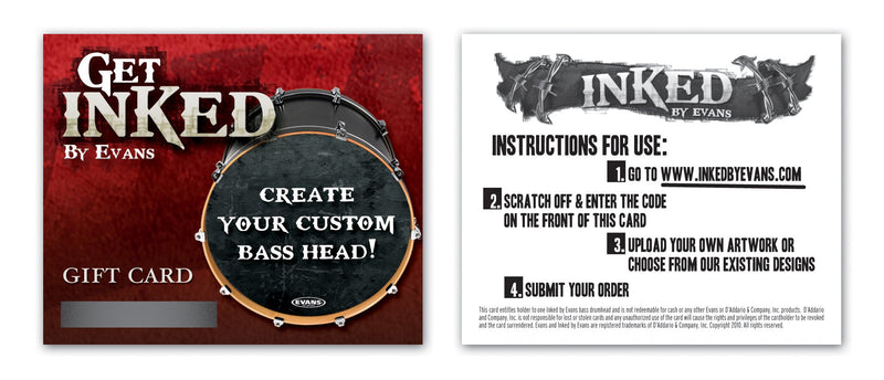 Evans Inked By Evans Custom Bass Drum Head Gift Card