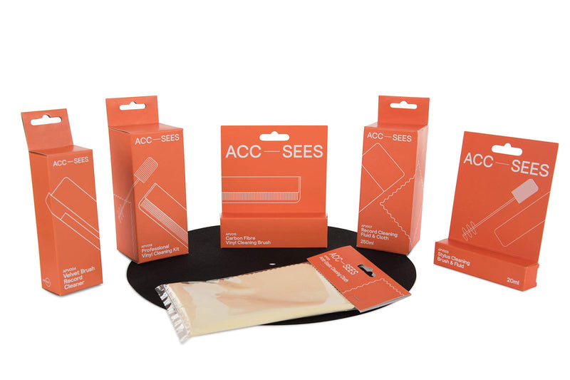 Acc-Sees APV004 Pro Vinyl Velvet Brush Record Cleaner – Includes Stylus Pick Up Brush - Anti-Static Velvet Antistatic Brush Single