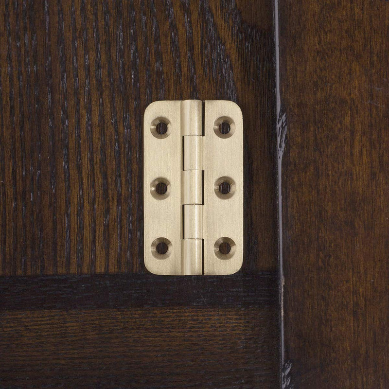 [AUSTRALIA] - Keenkee 4 PCS Brushed Solid Brass Butt Hinges 2 Inch for Cabinet Doors, Trunks, Wood, Chest Lid, Crafts, Jewelry Box and Small Wooden Boxes, Furnitures, Round Corner Mortise Brass Hinge with Screws 