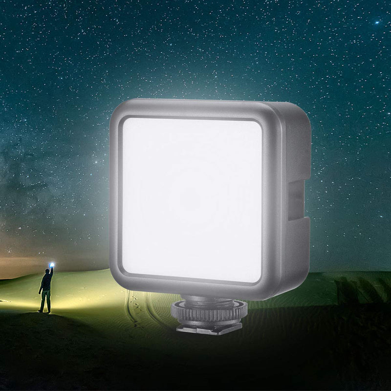 [AUSTRALIA] - ULANZI VL49 2000mAh LED Video Light w 3 Cold Shoe, Rechargeable Soft Light Panel, Portable Photography Lighting for DJI OSMO Sony DSLR Canon Camera GoPro Vlogging Black 