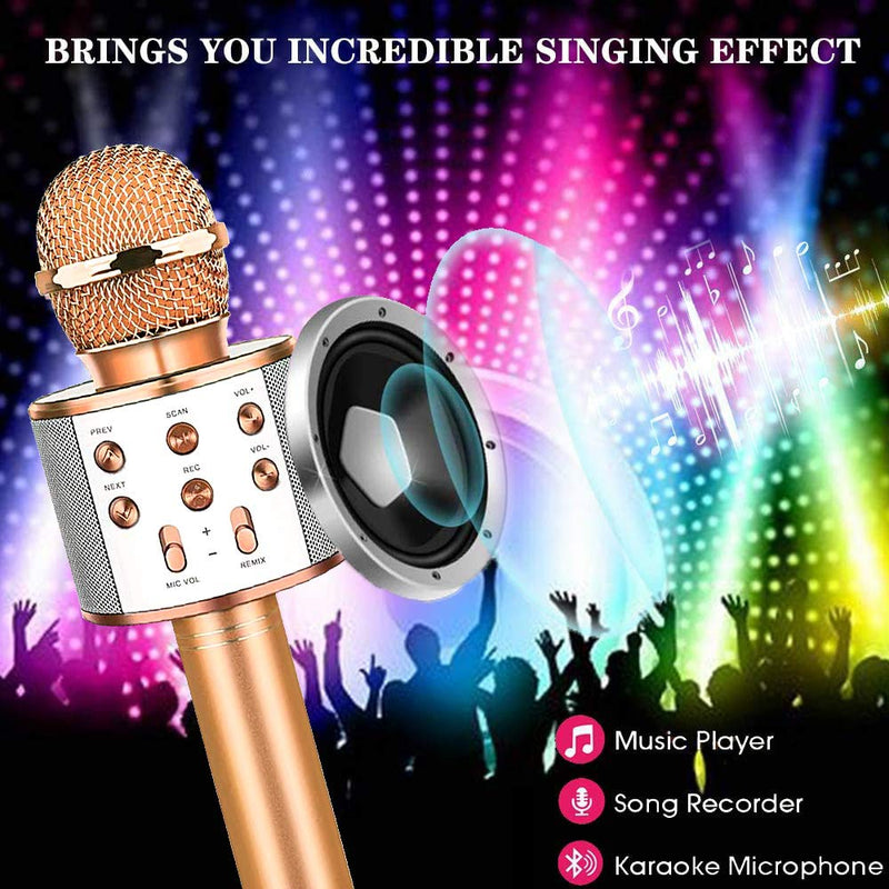 [AUSTRALIA] - Karaoke Microphone for Kids, Wireless Bluetooth Karaoke Microphone, Machine Microphone with MP3 3-12 Year Old Boys Girls Birthday Gifts Hot Toys for Adults Birthday Party KTV Christmas (Yellow) yellow 