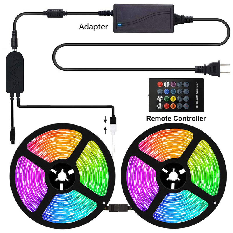 Bluetooth Music Strip Lights 33Feet, Hedynshine Waterproof Strip Lights Sync to Music 300pcs LED Chips,RGB Rope Lights with Remote, Smart Phone App Controled Color Changing Light Strips