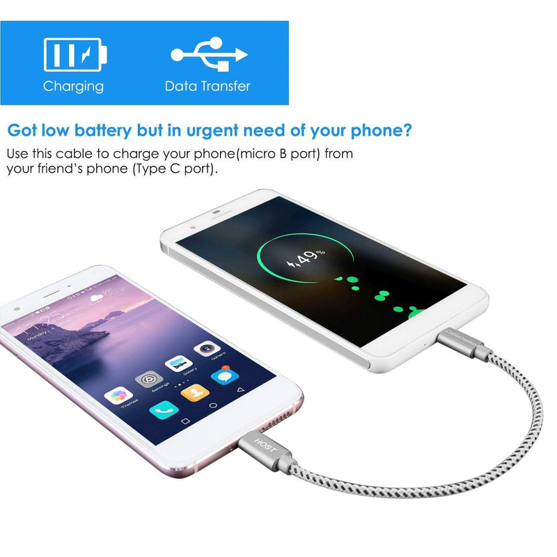 [AUSTRALIA] - Short Micro USB to USB C Cable 0.65 FT CableCreation USB C to Micro USB Braided Cord OTG 480Mbps Micro USB Cable to USB C to USB Micro for MacBook Pro Air S21 S20 S10 Pixel 5/4/3/2 etc. Space Gray Space Gray (0.65ft) 
