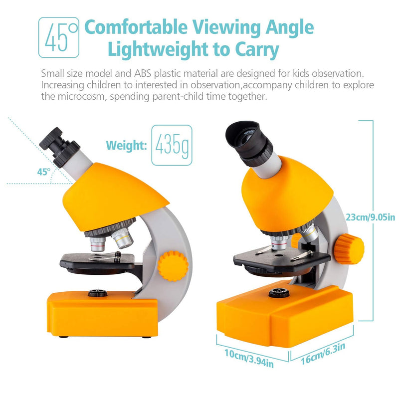 40X-640X Microscope for Student and Kids Education Zoom Compound Monocular with LED Light and Smartphone Holder, Family Time for Children and Parents