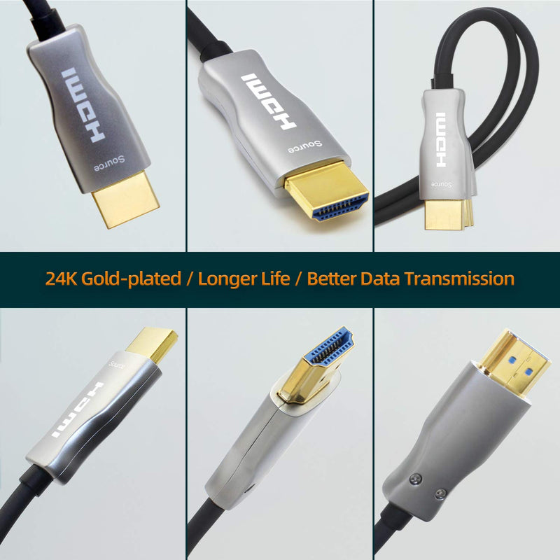 [AUSTRALIA] - MavisLink Fiber Optic HDMI Cable 15ft 4K 60Hz HDMI 2.0 Cable 18Gbps HDMI Cord Support ARC HDR HDCP2.2 3D Dolby Vision for Blu-ray/TV Box/HDTV / 4K Projector/Home Theater 15ft Fiber HDMI Cable 