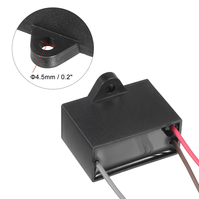 [AUSTRALIA] - uxcell Ceiling Fan Capacitor CBB61 5/5uF 250V AC 3 Wires Metallized Polypropylene Film Capacitor 48x34x22mm for Electric Fan Pump Motor Generator 2Pcs 