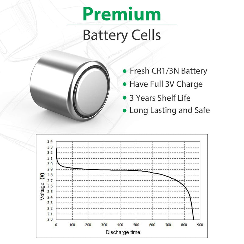 LiCB CR1/3N Battery 3V Lithium 1/3N Batteries (5 - Pack)