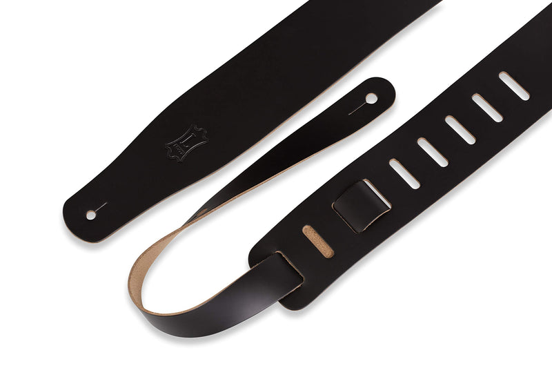 Levy's Leathers 2 1/2" Leather Guitar Strap - Adjustable from 38" to 51"; Black (M26-BLK) Standard