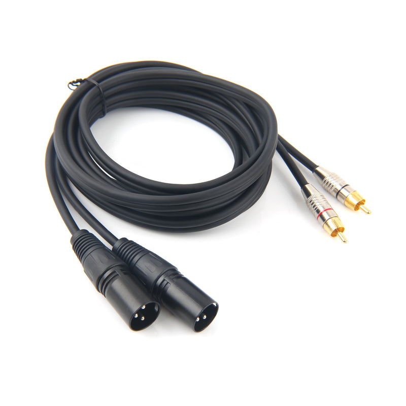 SiYear Unbalanced 2 XLR 3PIN o Dual RCA Male Phono Plug HIFI Audio Cord Cable，Dual XLR to 2 RCA Male Connection Microphone Cable Patch Cable(10FT/3M) 2XLRM-2RCAM