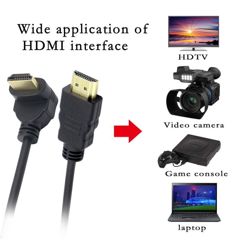 Right Angle HDMI Coiled Cable,270 Degree Upward Angle HDMI Male to HDMI Male Spring Spiral Cable Support 3D 1080P YOUCHENG for Camera, Monitor