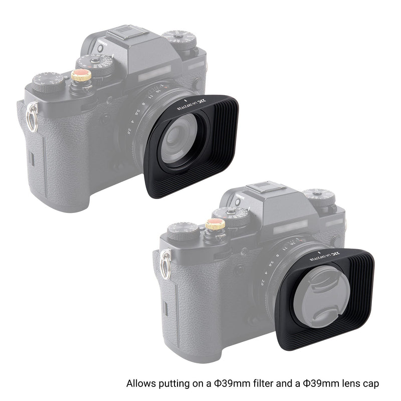 JJC Bayonet Square Lens Hood for Fujifilm Fuji XF 27mm f/2.8 R WR Lens Replaces Fujifilm LH-XF27 Lens Hood on Camera X-E4 XE4 X-E3 X-T4 X-T3 X-T2 X-T30 X-T20 X-PRO3 X-PRO2 X-S10 X-T200 For XF 27mm f/2.8