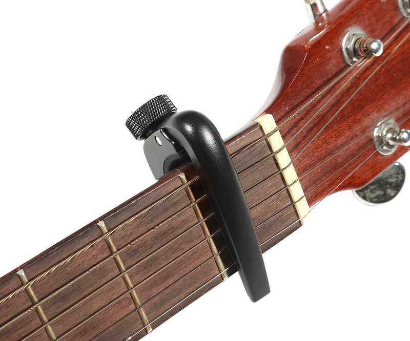 WINGO 6 String Steel Guitar Capo with Micro Tension Adjustment Knob for Acoustic Electric Guitars - Silver