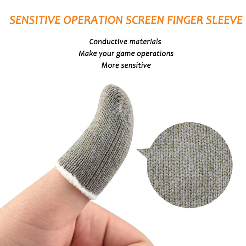 Newseego Mobile Game Controllers Finger Sleeve, Breathable Anti-Sweat Soft Touch Screen Finger Sleeve Sensitive Shoot and Aim for Rules of Survival/Knives Out for Android & iOS [12 Pack] 4*Blue+4*Black+4*Gray