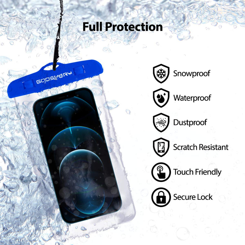 [4-Pack] Goospery Universal Waterproof Phone Pouch, Underwater Cellphone Dry Case Outdoor Beach Bag Compatible with iPhone 12 11 Pro Max Mini Xs XR X SE, Galaxy S21 S20 S10 Note20 up to 6.8"