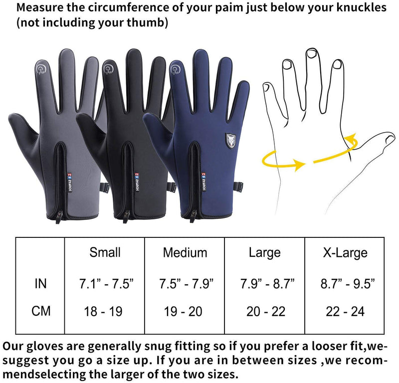 GORELOX Winter Gloves for Men Women,Cold Weather Thermal Glove Windproof Water Resistant,Keep Warm Touch Screen Gloves for Cycling Running Driving black Small
