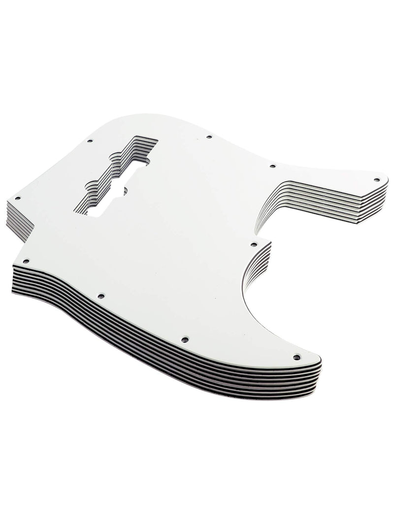Metallor Bass Pickguard 3 Ply Scratch Plate for 4 String Jazz Bass J Bass Parts Replacement White.