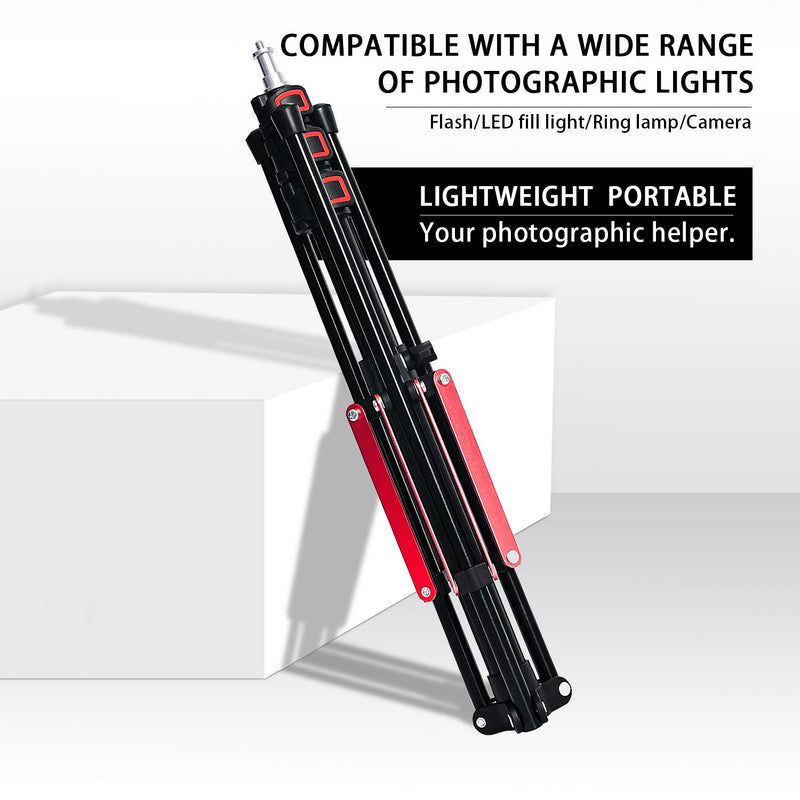 FOSOTO Photography 75" Light Stand Super Lightweight Aluminum Alloy Tripod Light Stand Reverse Legs for Ring Lights Relfectors Softboxes Umbrellas Backgrounds Video Studio with Carry Bag