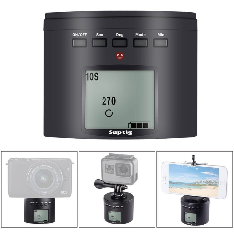 [AUSTRALIA] - Suptig Tripod Mount Camera Tripod Mount Electric 360 Degree Tripod Head Compatible for Gopro Hero 10 Hero 9 Hero 8 Hero 7 Hero 6 Hero 5 Hero 4 Gopro Max DJI osmo and iPhone Samrtphone Digital Cam 