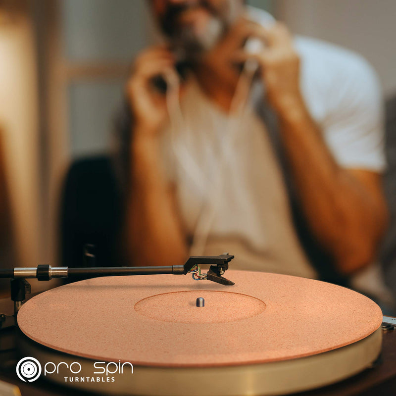 Cork Turntable Mat by PRO SPIN for Vinyl LP Record Players (3mm) High-Fidelity Audiophile Acoustic Sound Support | Help Reduce Noise Due to Static and Dust Cork