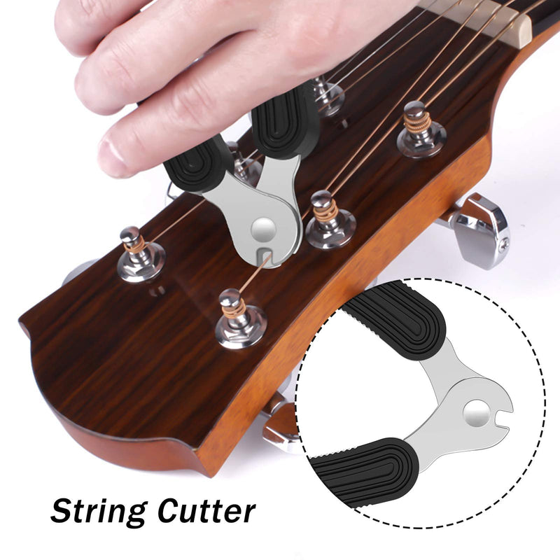 Sovvid Guitar String Winder and Cutter, 3 in 1 Professional Guitar Restringing Tool for Peg Winder Bridge Pin Puller and String Clippers, Multitool Fit to Guitars Bass Ukulele Banjo and Mandolin Black