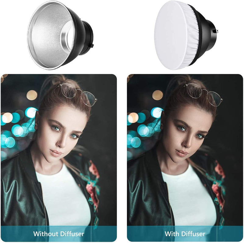 [AUSTRALIA] - YouTin Standard Reflector 7inches/18cm Soft Diffuser with 20°40°60°Honeycomb Grid for Bowen Mount Studio Flash Light and LED Video Light 