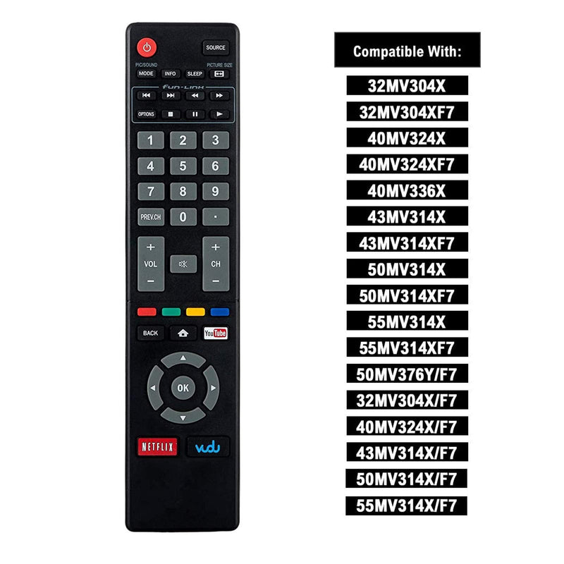 Yaotieci NH409UD Remote Control fit for Magnavox LED Smart HDTV TV 32MV304X 32MV304XF7 40MV324X 40MV336X 50MV314X 55MV314X 43MV314X 43MV314XF7