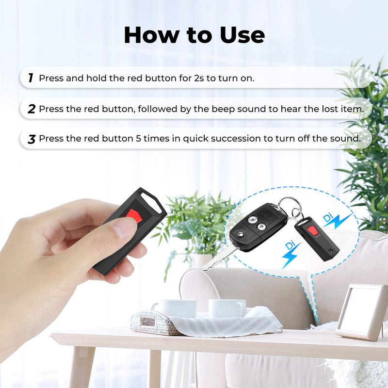 Key Finder, Esky Dual Way Item Locator with 393ft Remote Control and 120db Beep, Rechargeable Bidirectional Anti-Lost Tracker for Finding Key, Wallet and Pet Bidirectional key finder