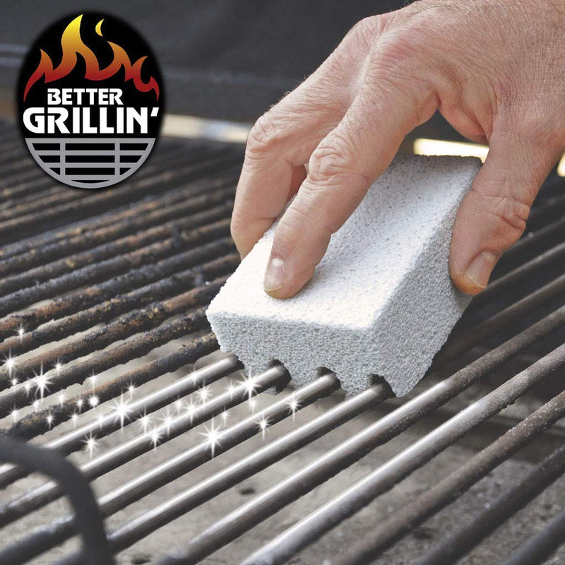 Better Grillin Scrubbin Stone Grill Cleaner-Scouring Brick/Barbecue Grill Brush/Barbecue Cleaner for BBQ, Griddle, 3pk 3 Count