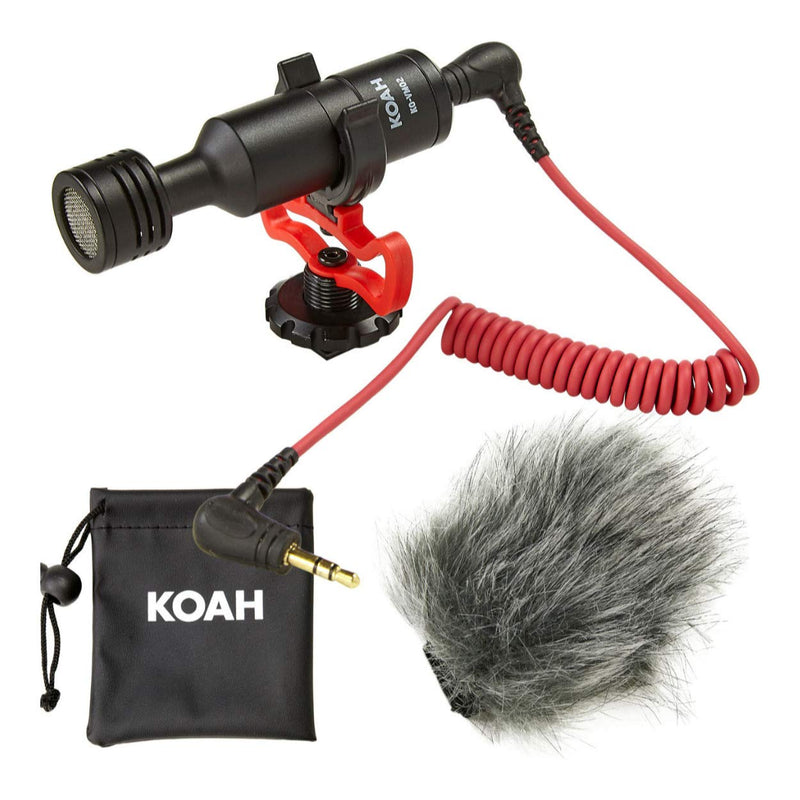 Koah Condenser Camera Microphone – Compact, Straight Facing Professional On Camera Cardioid Mic - for Sony, Panasonic, Canon, Nikon, Fuji, Olympus Cameras