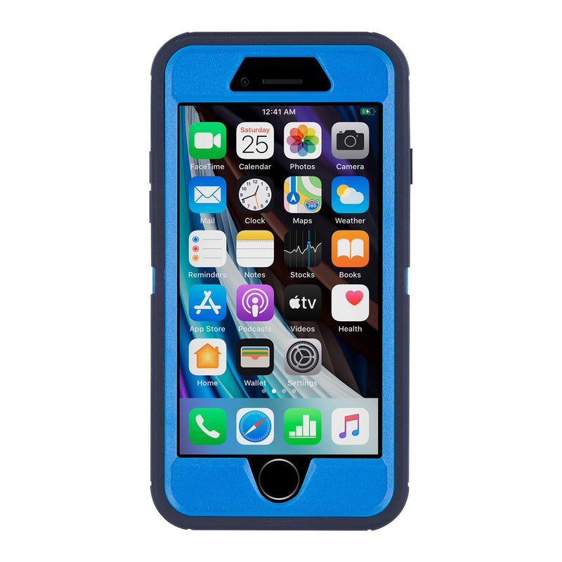 AICase for iPhone SE 2020 Case, Drop Protection Full Body Rugged Heavy Duty Case Built-in Screen Protector, Shockproof/Drop/Dust Proof 3-Layer Protective Durable Cover for Apple iPhone SE [2nd Gen] Admiral Blue/Royal Blue