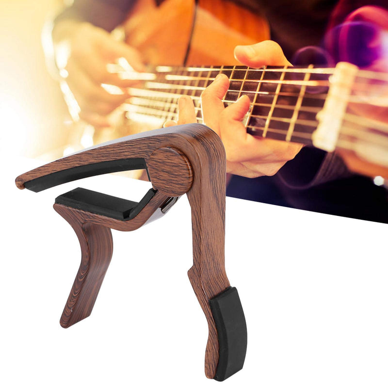 Guitar Tuning Clamp, Long Service Life Premium Plastic Material Guitar Capo, Strong for Electric Guitars Acoustic Guitars(Rosewood) Rosewood