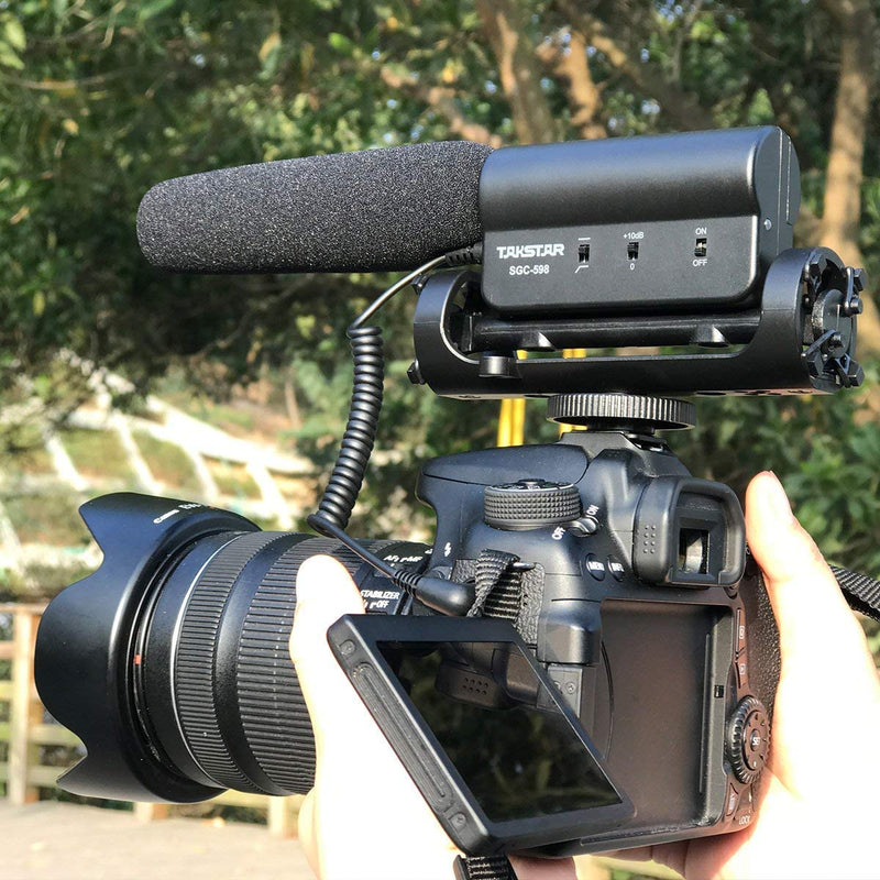 TAKSTAR SGC-598 Interview Photography Microphone Nikon/Canon Camcorder Camera/DV (SGC598 w Windsheild) (Medium)