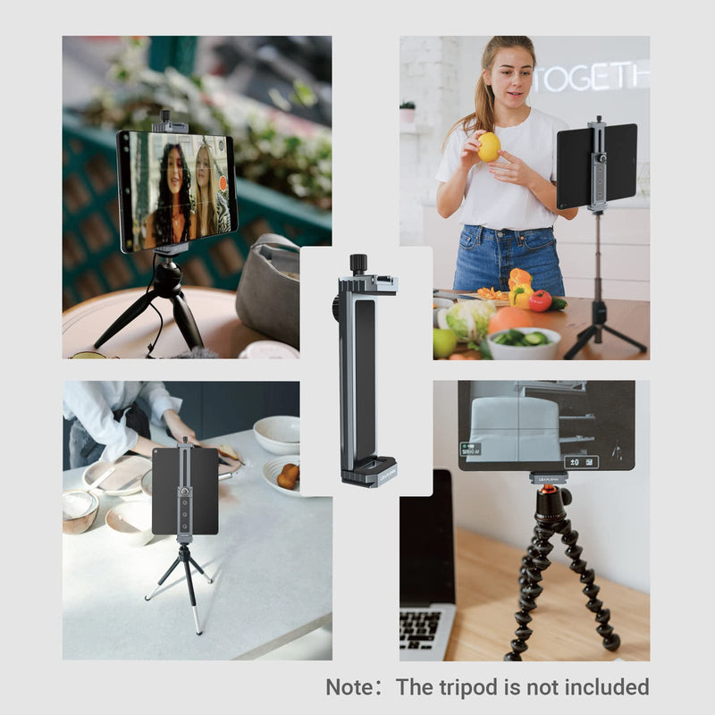 Leaplumin Ipad 12.9 Tripod Mount Adapter, Aluminum Ipad Holder for Tripod Mount,Tablet Tripod Mount with 1/4" Screw,Universal Tripod Mount for Ipad,Compatible with Ipad Pro 12.9/11/10.5-(4.7"-12.9")