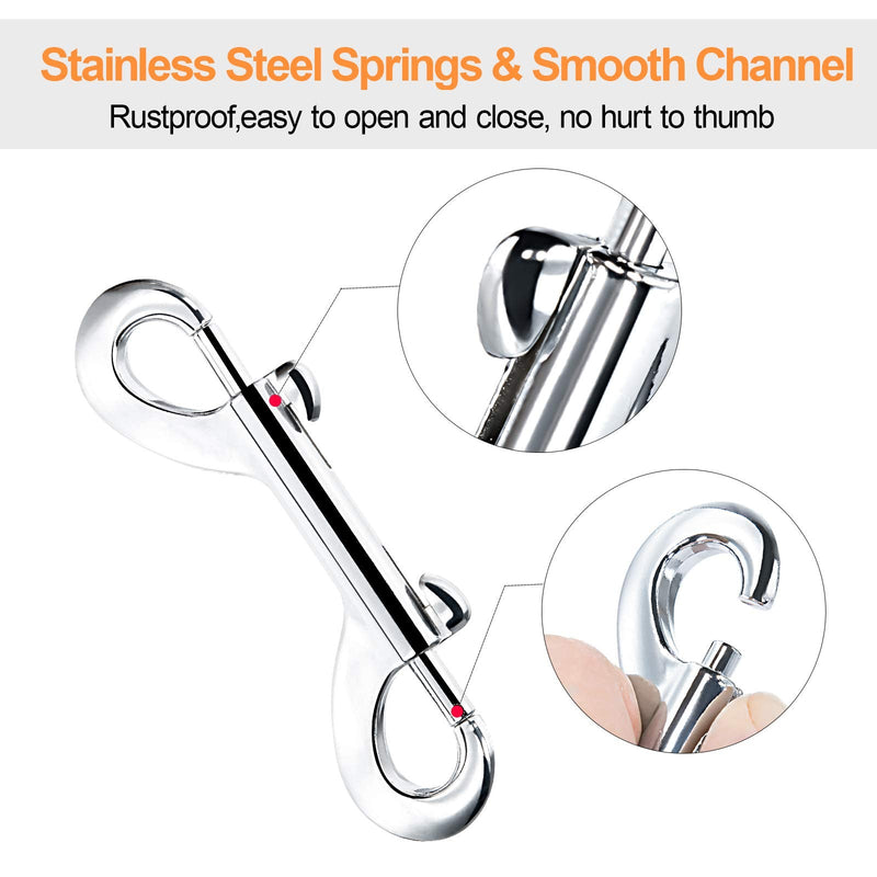 Double Ended Bolt Snap Hook,3.5" Zinc Alloy Metal Clips Key Holder,Trigger Chain Clips,Pack of 6 6 Pack