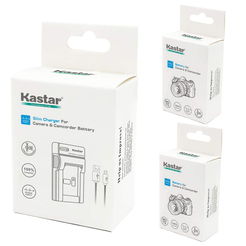 Kastar Battery (X2) & Slim USB Charger for Sony NP-FH50 NP-FH40 NP-FH30 NP-FP50 NP-FP51 and Sony A230 A290 A390 DSC-HX1 HX100 HX100V HX200 HX200V HDR-TG1E TG3 TG5 TG7 Camera