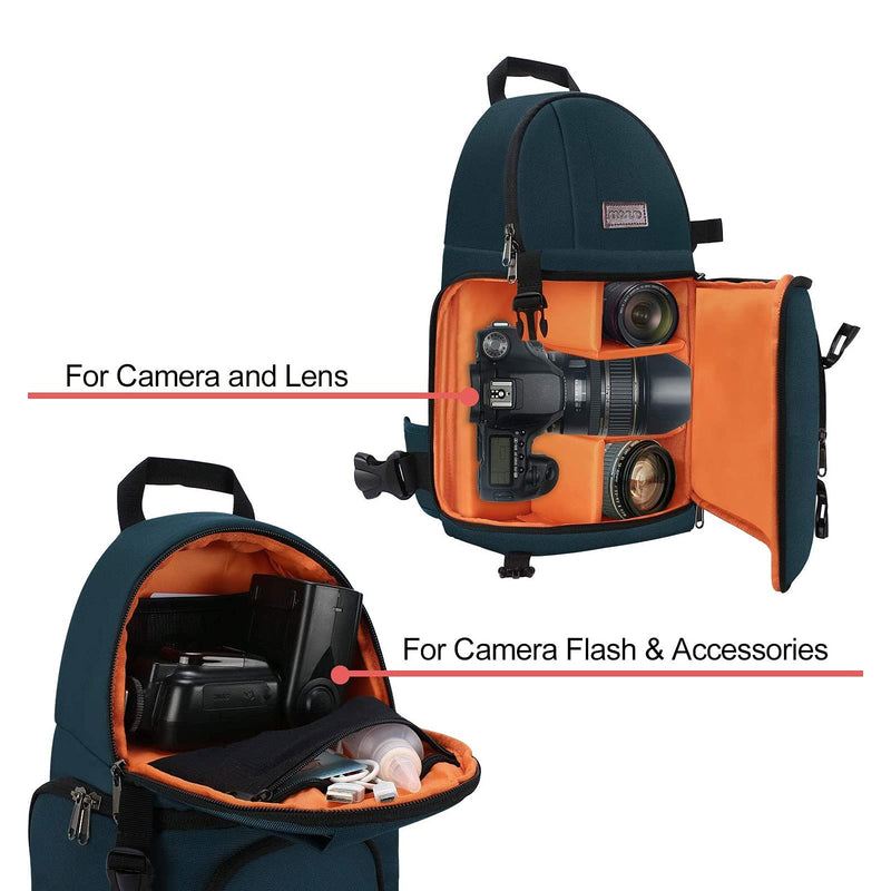[AUSTRALIA] - MOSISO Camera Sling Bag, DSLR/SLR/Mirrorless Camera Case Shockproof Photography Camera Backpack with Tripod Holder & Removable Modular Inserts Compatible with Canon/Nikon/Sony/Fuji, Storm Green 