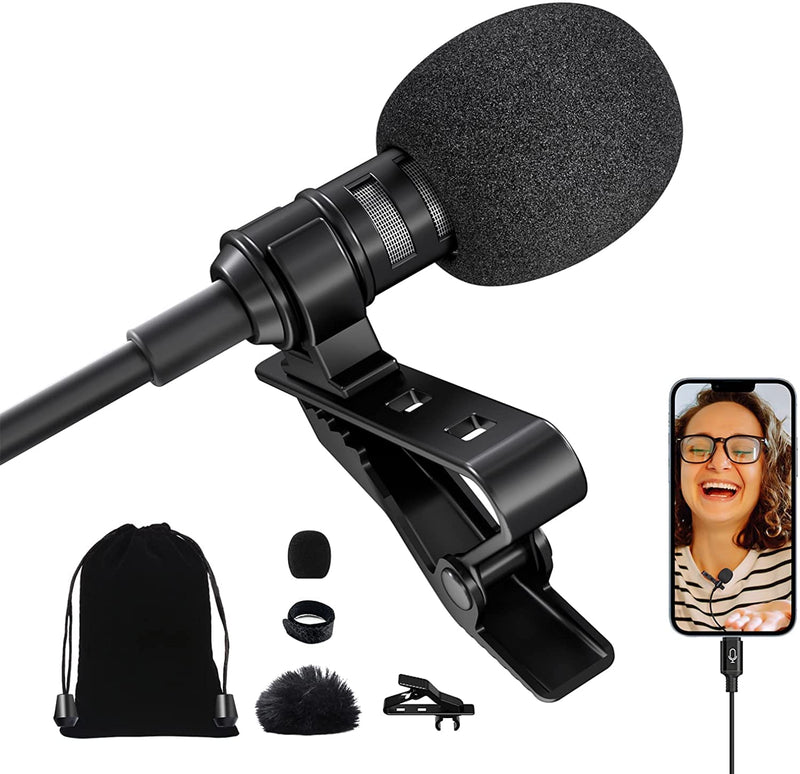 TTSTAR ISAIBELL Lavalier Microphone for iPhone/iPad, Lapel Microphones for Video Recording with Long Cord External Omni Mics Portable Plug&Play for YouTube Live Streaming Vlogging ASMR 9.84ft Mfi 3m