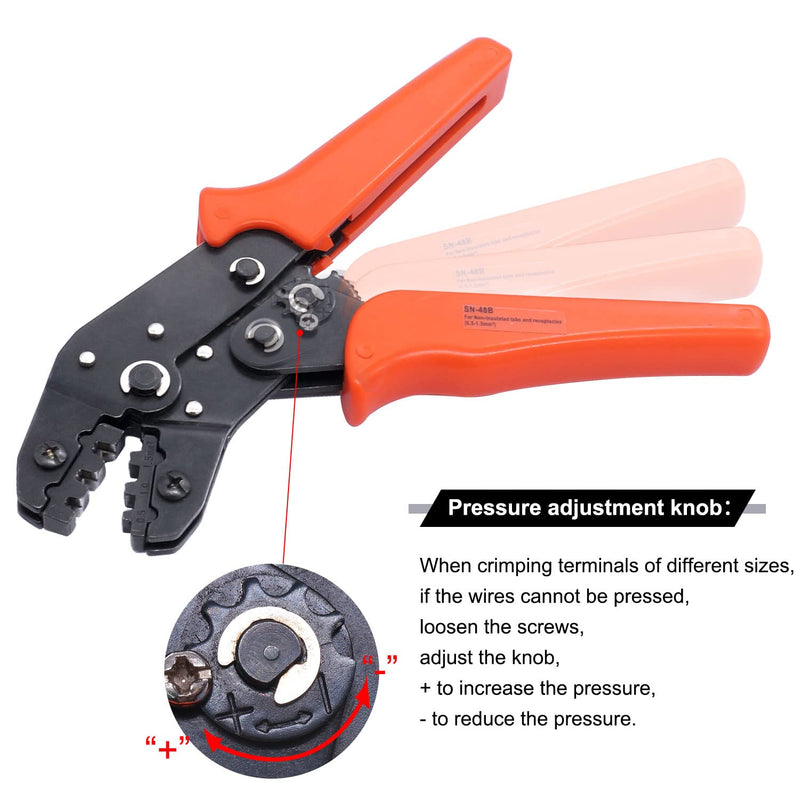 Twidec/Wire Crimping Pliers 2.8/4.8/6.3 mm Spade 26-16AMG Crimping Tools Manual Crimp Fold Tool for Open Barrel Terminals SN-48B