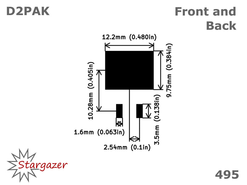 Stargazer SMD to DIP Breakout for SOT-23, SC-59, TO-252, TO-263, TO-236/A/B, DPAK, and D2PAK with Gold Plated Headers [5 Pack]