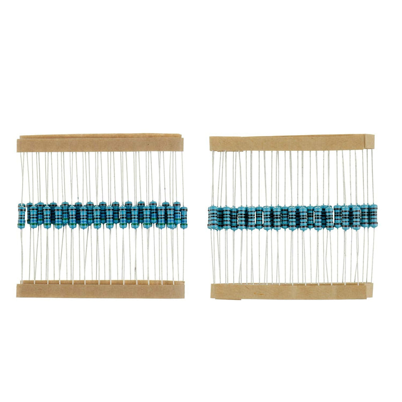 BOJACK 1000 Pcs 25 Values Resistor Kit 1 Ohm-1M Ohm with 1% 1/2W Metal Film Resistors Assortment 1/2 W