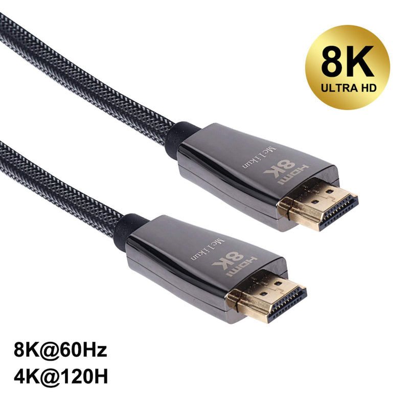 8K HDMI Cable HDMI 2.1Cable |Support High Speed 48Gbps 8K@60Hz, 4K@120Hz, HDCP 2.2, Dynamic HDR, eARC Compatible with Apple TV,3D-Xbox,PS4,HDTV Projector (1m) 1m