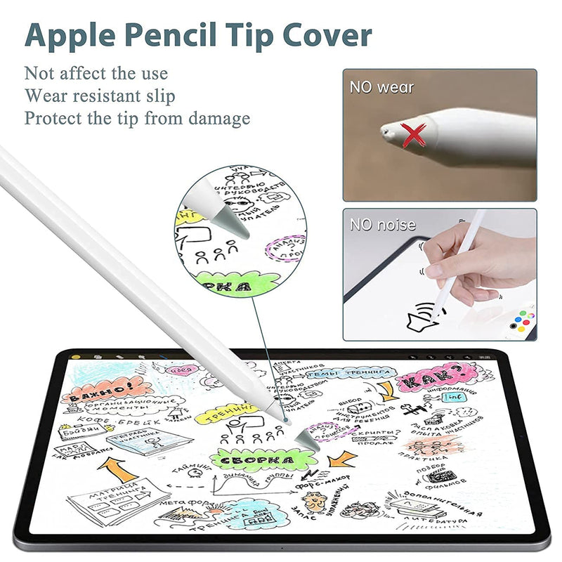 Replacement Tips Compatible with Apple Pencil 1st & 2nd Generation(2 Pack), Apple Pencil Tip and Nibs Protector Cover for iPad Pro iPencil