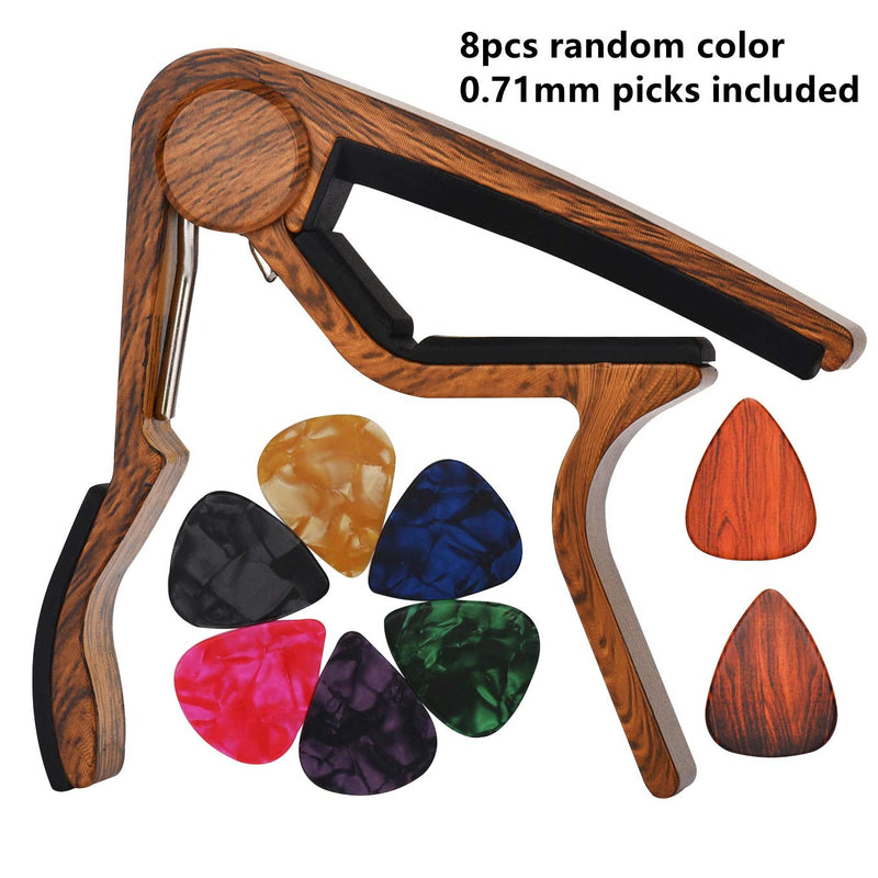 Moreyes Guitar Picks Guitar Capo Acoustic Guitar Accessories Trigger Capo With Free Guitar Picks (GC-9 Rosewood)