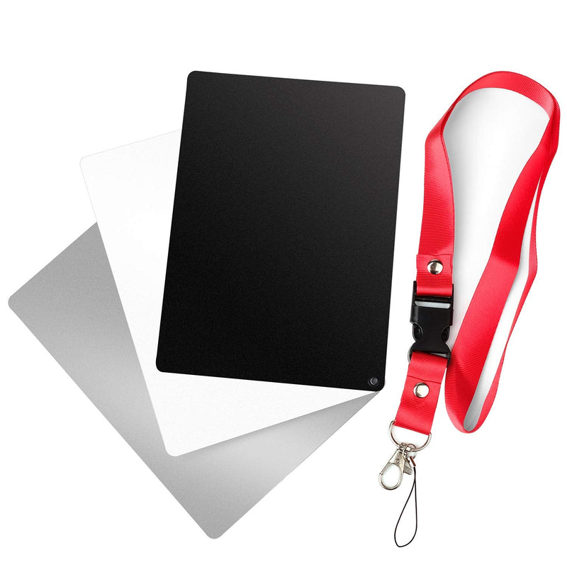 White Balance Card, ChromLives Grey Card 18% Exposure Photography White Gray Card 5.3'' X 7.3'' for Video DSLR and Film Photography large size